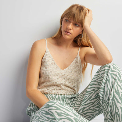 D bardeur en crochet Beige