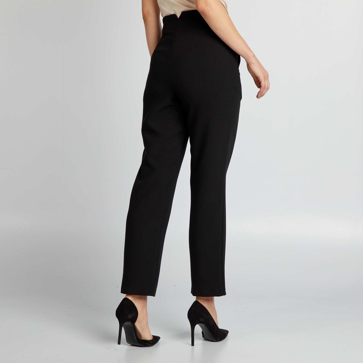Pantalon droit taille haute noir