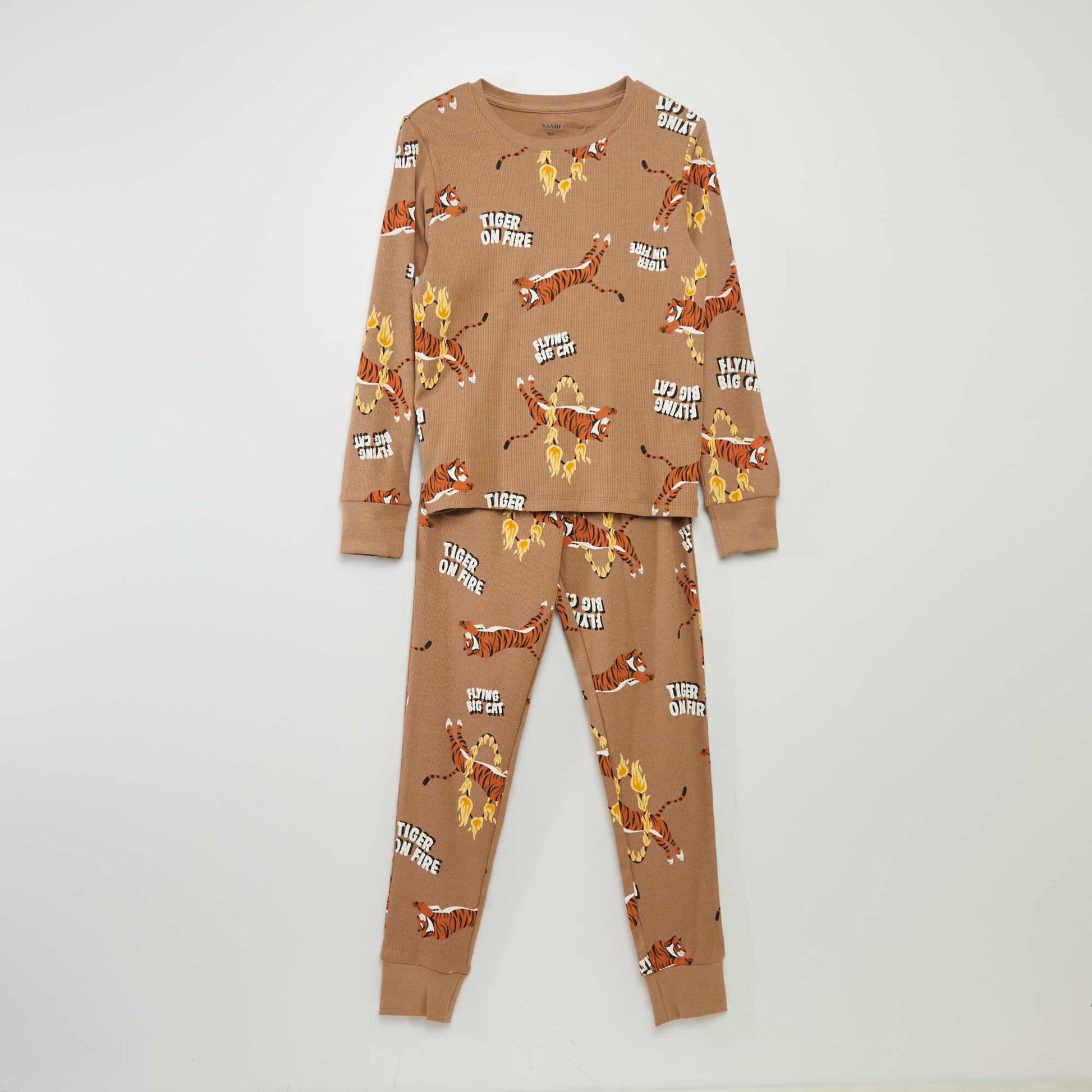Ensemble pyjama imprimé fantaisie - 2 pièces Marron