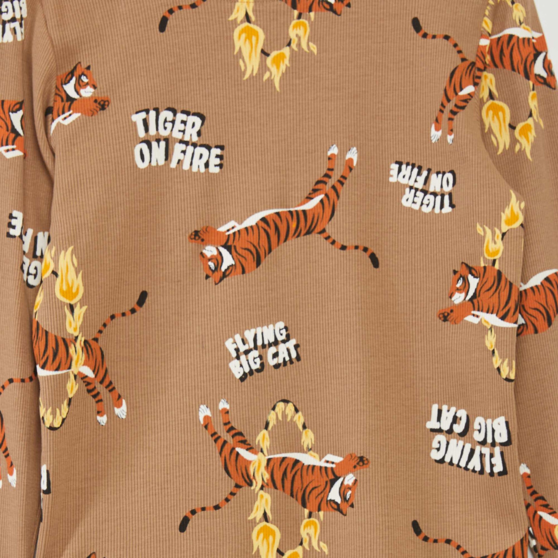 Ensemble pyjama imprimé fantaisie - 2 pièces Marron