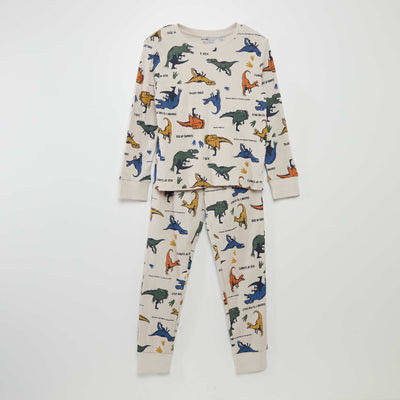 Ensemble pyjama imprimé fantaisie - 2 pièces Beige
