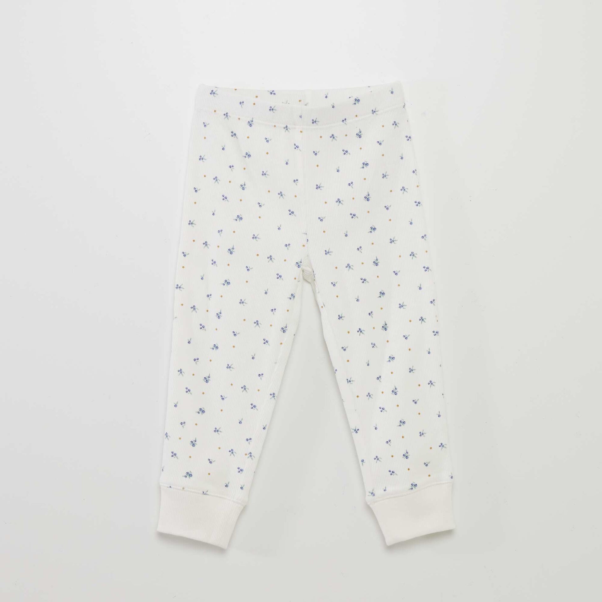 Ensemble pyjama c tel et imprim - 2 pi ces Blanc 'fleurs'