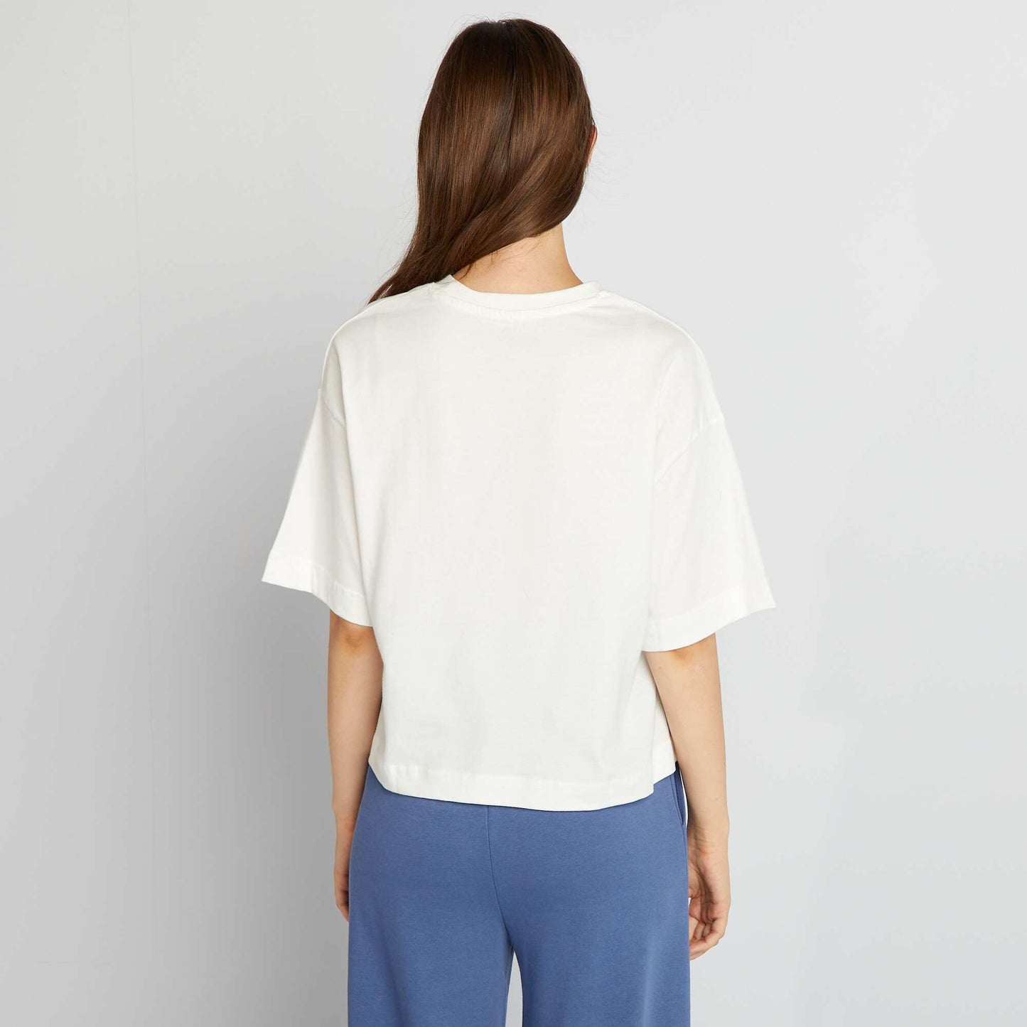 T-shirt large et cropped blanc