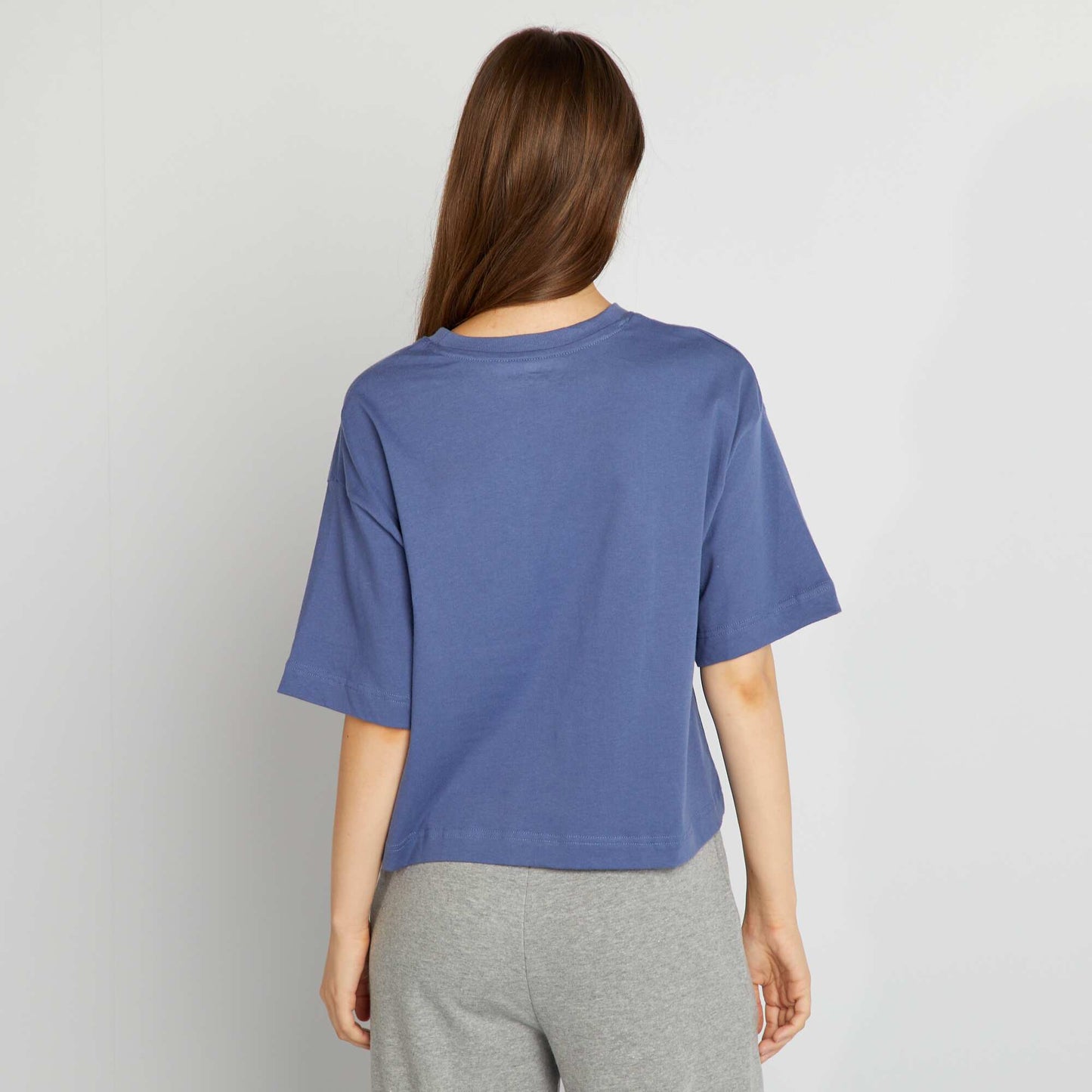 T-shirt large et cropped Bleu