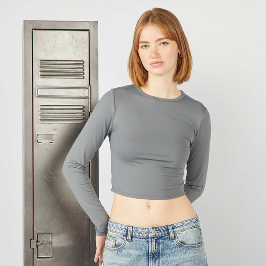 Tee-shirt stretch manches longues Gris