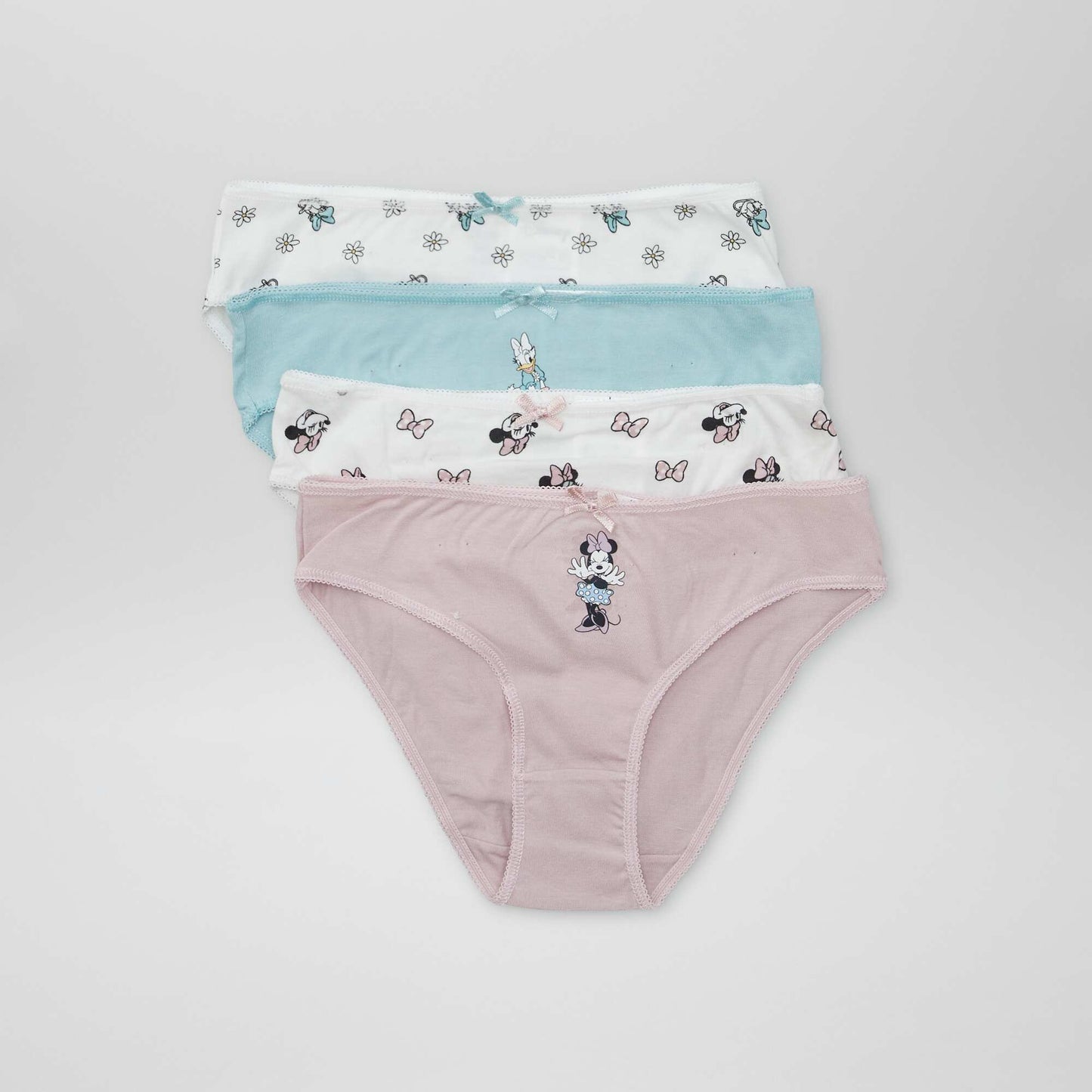 Lot de 4 culottes en coton 'Minnie' & 'Daisy' Blanc