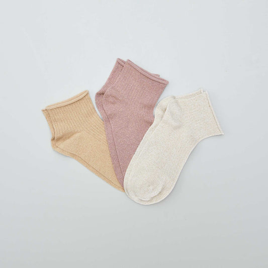 Lot de chaussettes mi-hautes pailletées - 3 paires Neutres