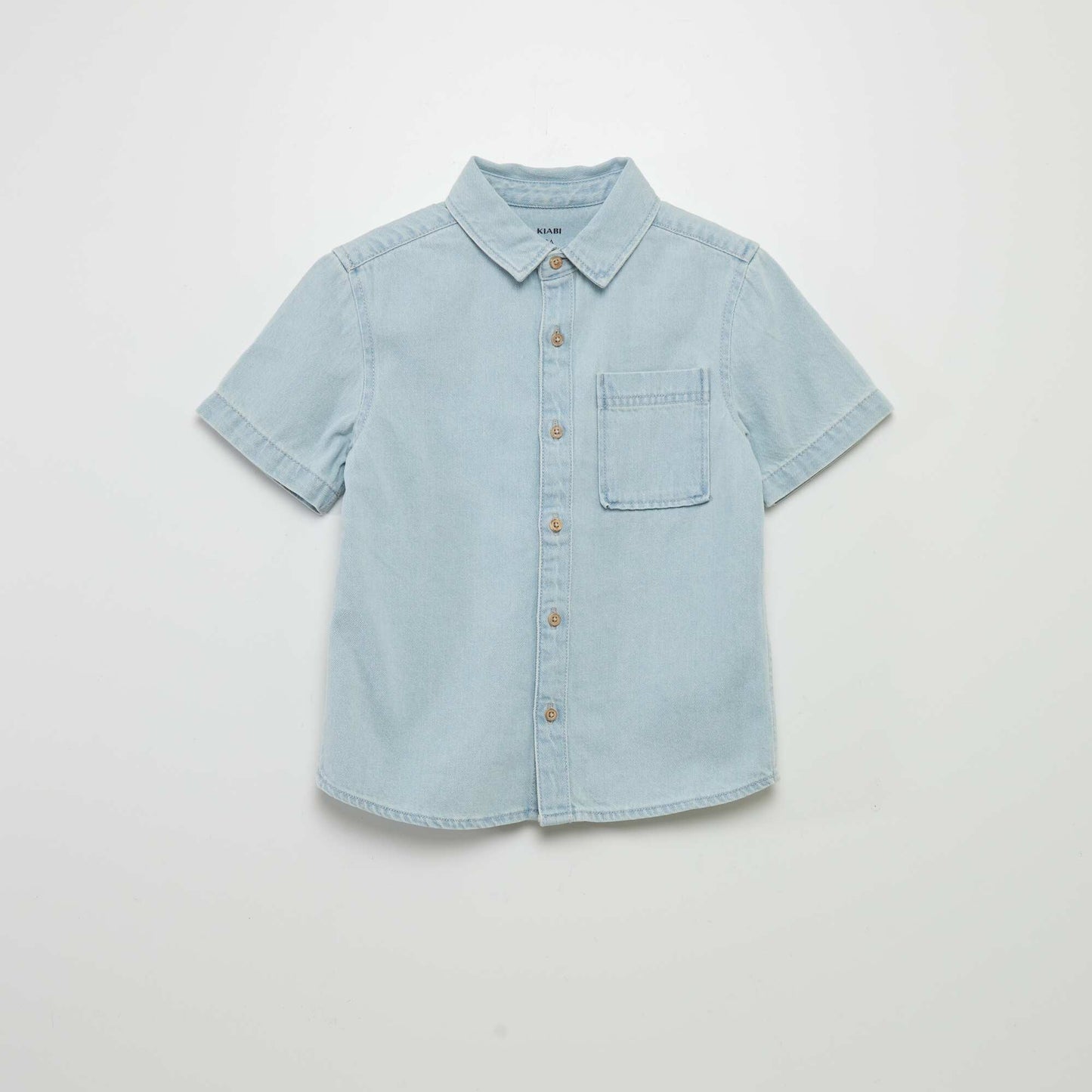 Chemise en denim manches courtes Bleu clair