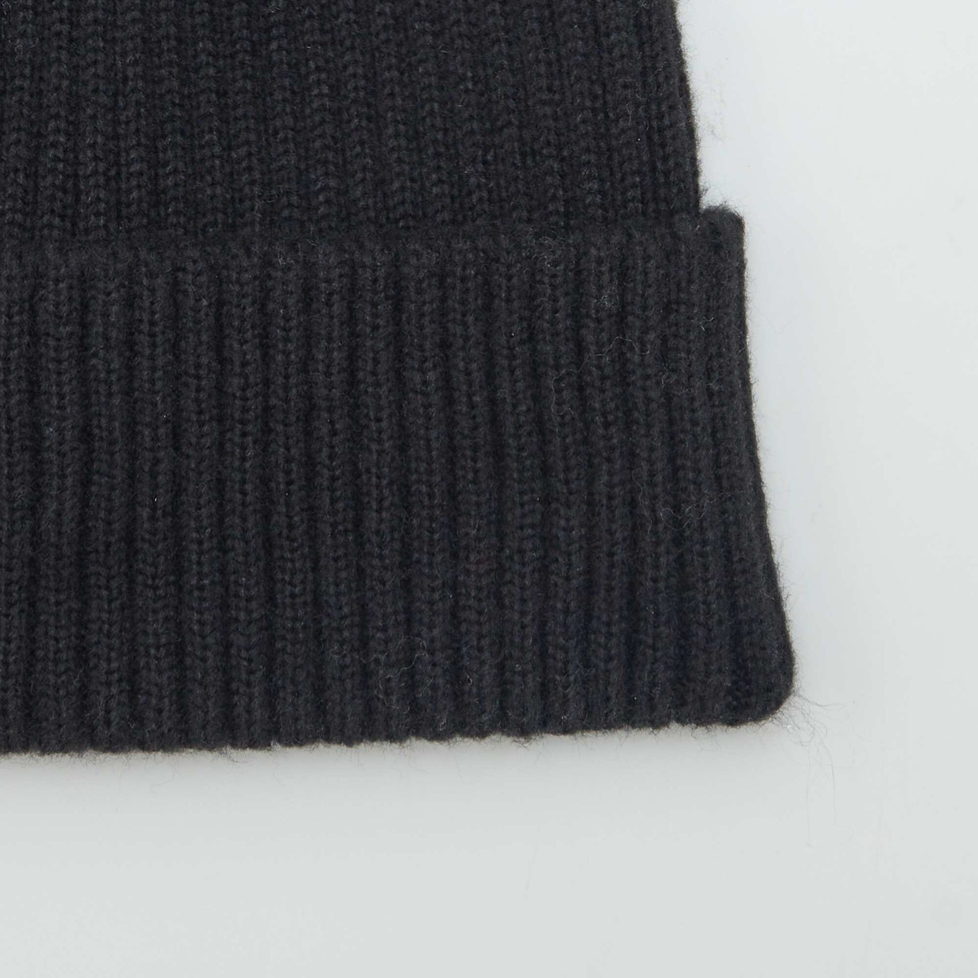Bonnet avec revers Noir