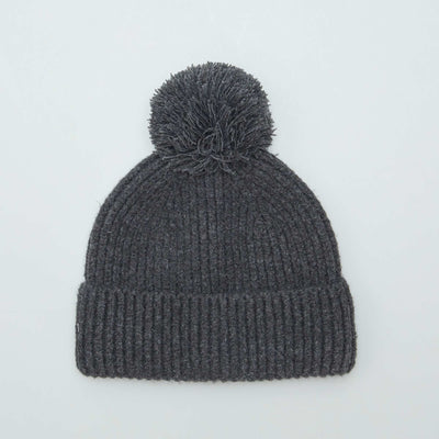 Bonnet c tel avec pompon Gris