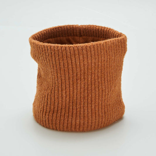 Snood en maille tricot Camel