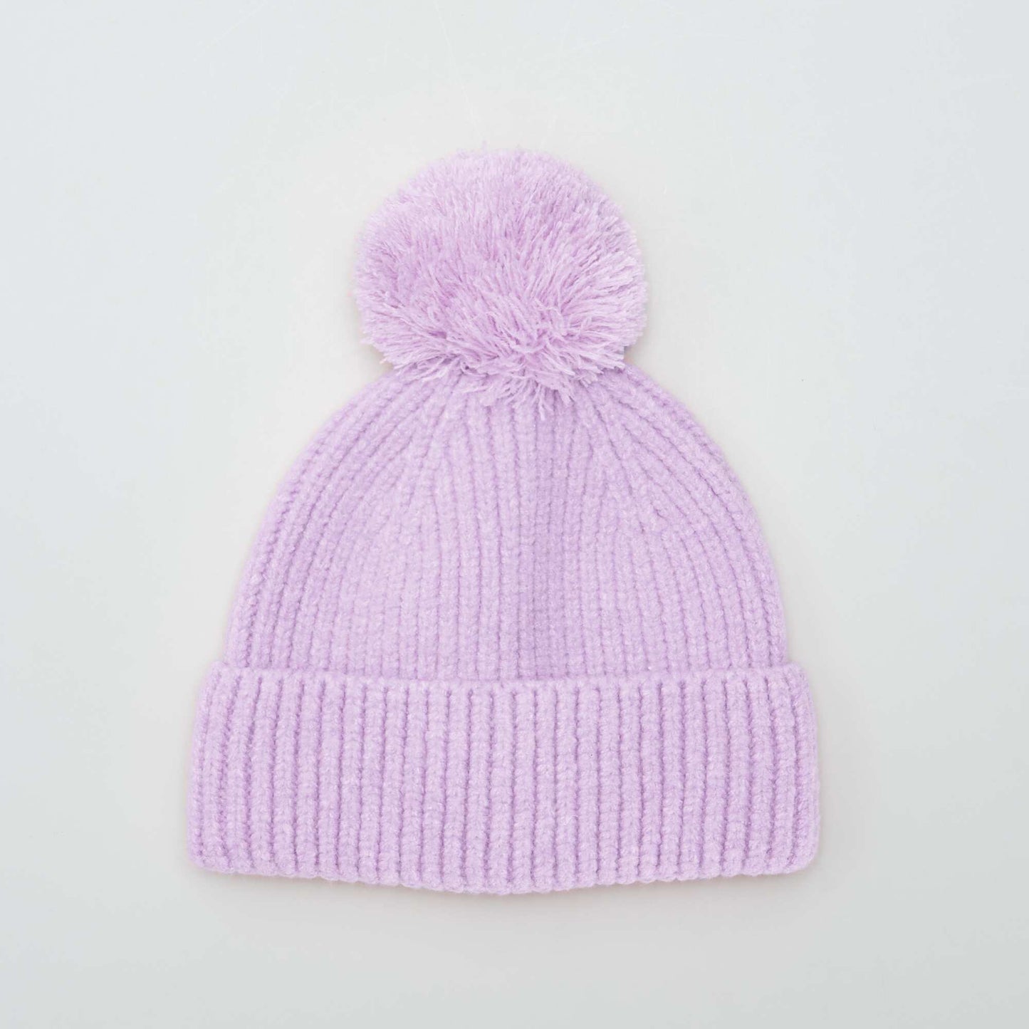 Bonnet cotel  avec pompom Violet