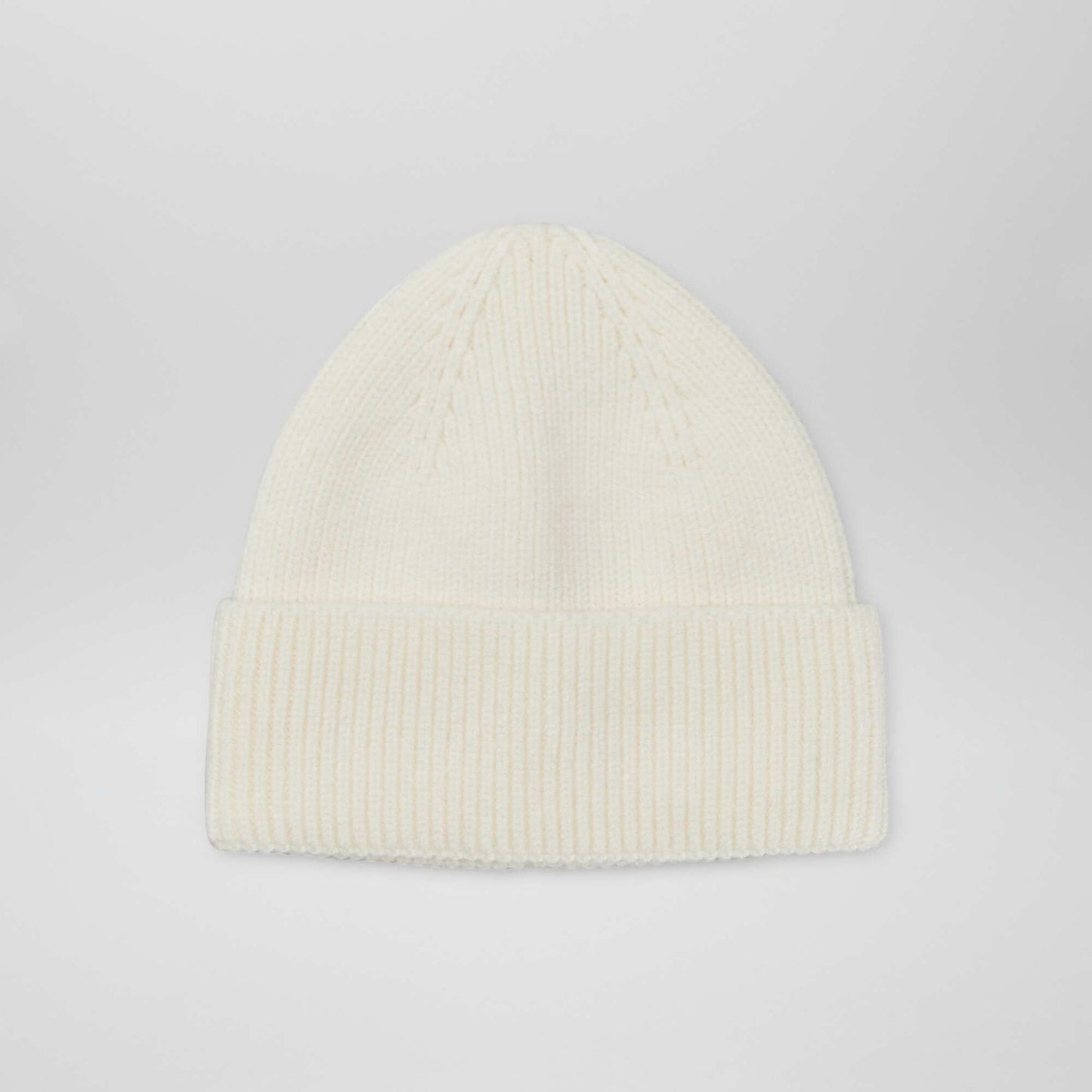 Bonnet en maille avec revers Blanc