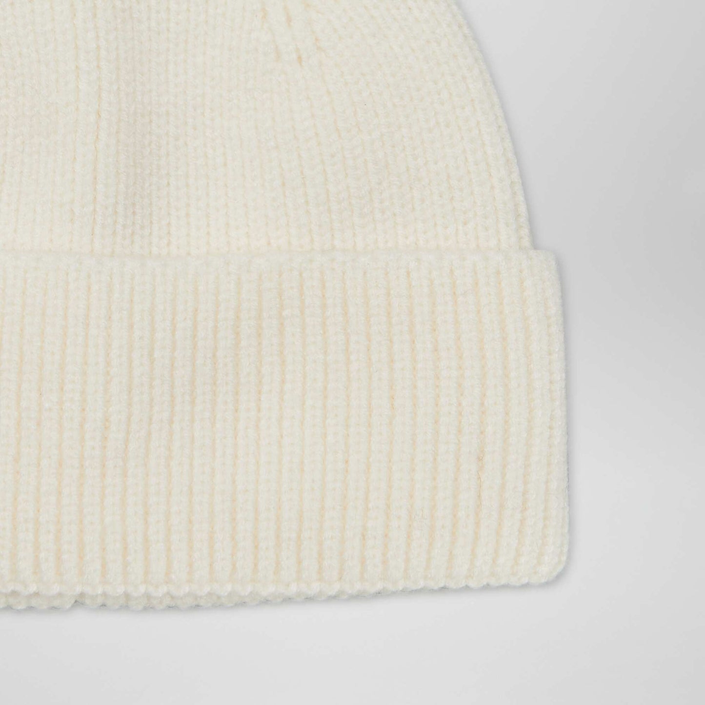 Bonnet en maille avec revers Blanc