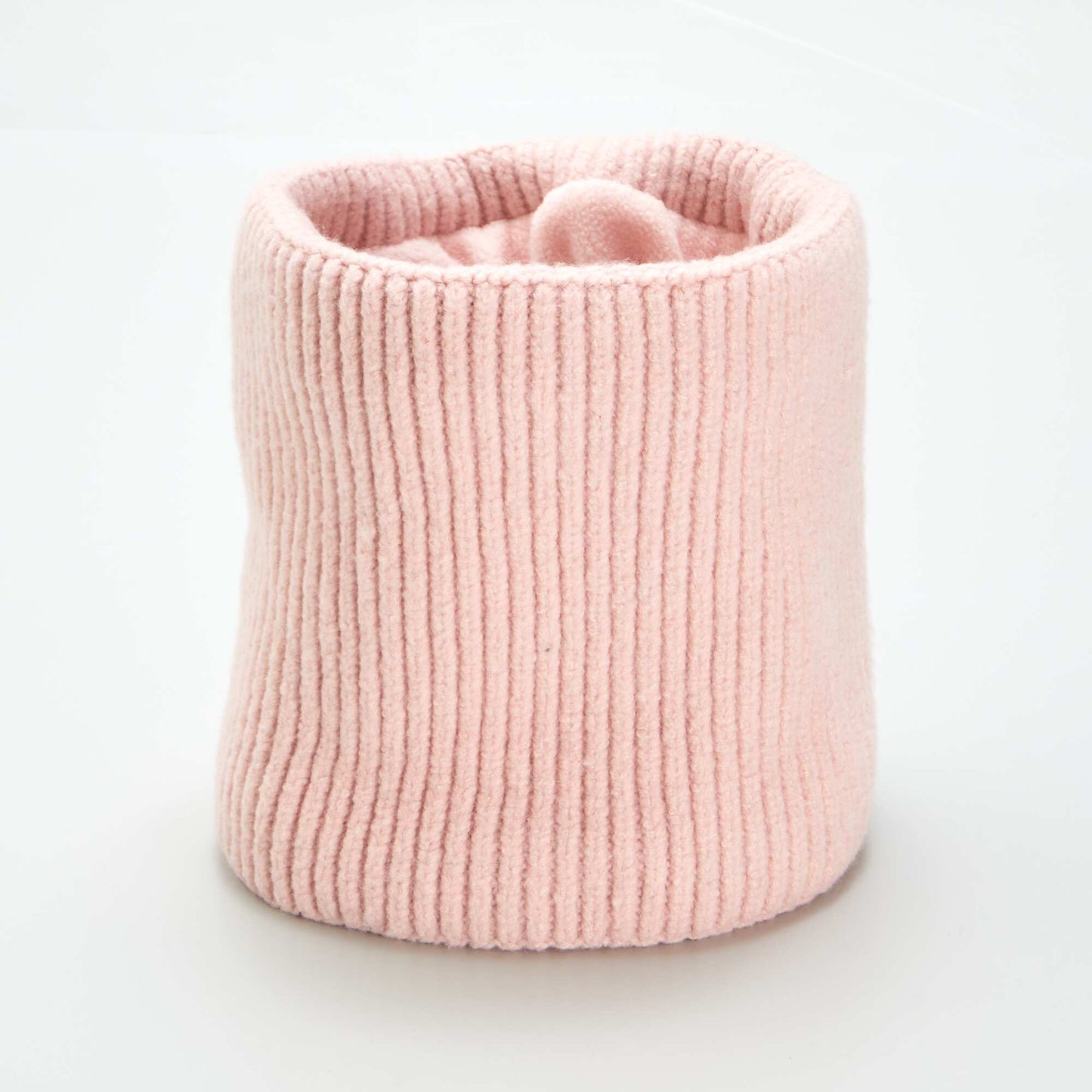 Snood uni en maille tricot Rose clair