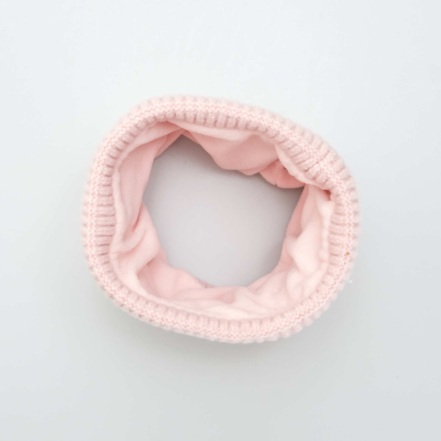 Snood uni en maille tricot Rose clair