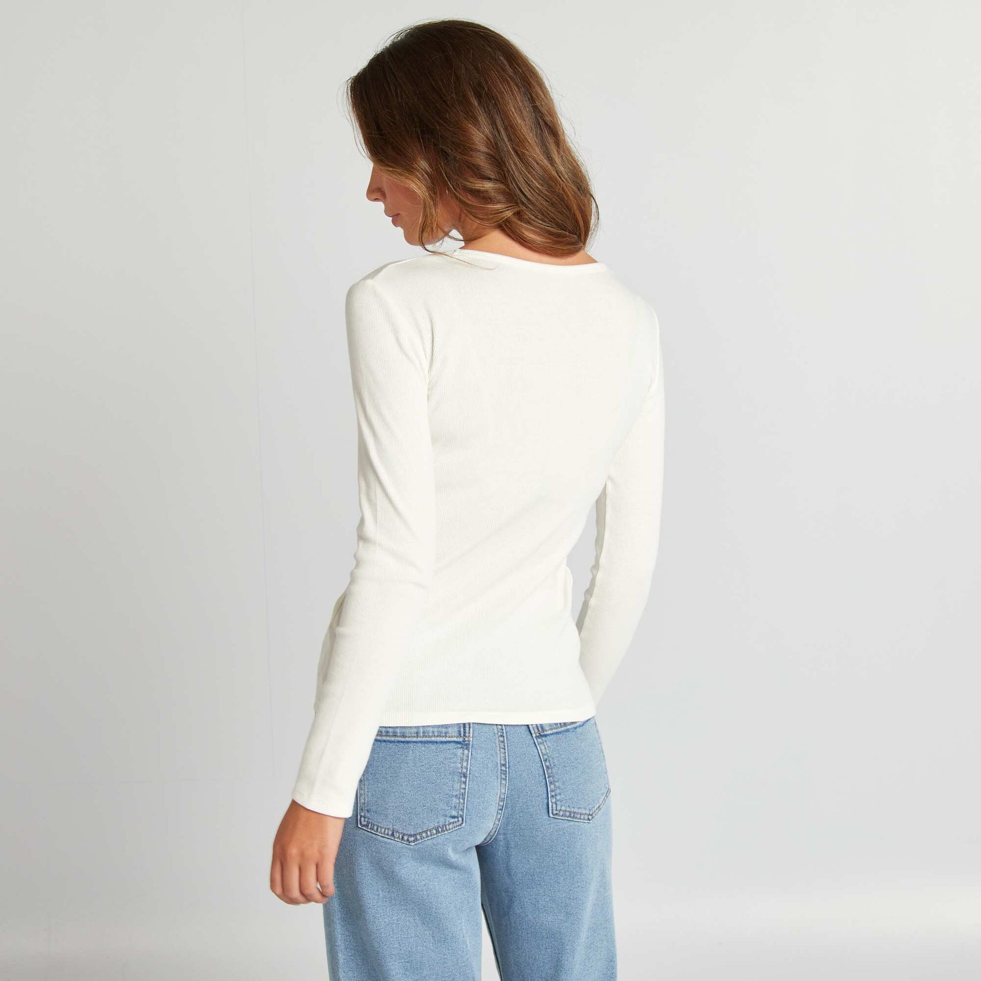 T-shirt c tel col rond blanc