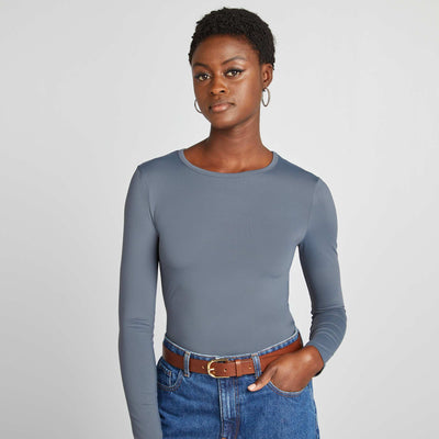T-shirt stretch manches longues Gris