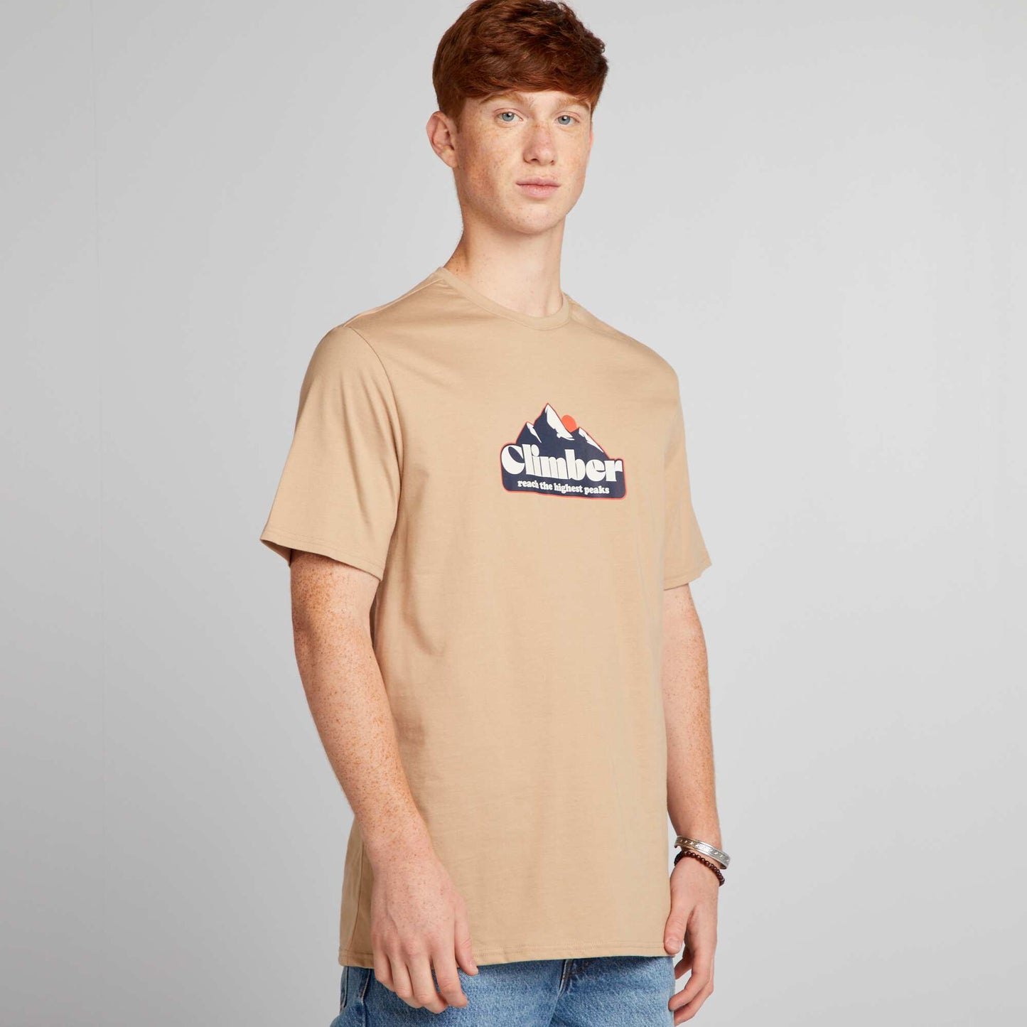 T-shirt imprim  Beige