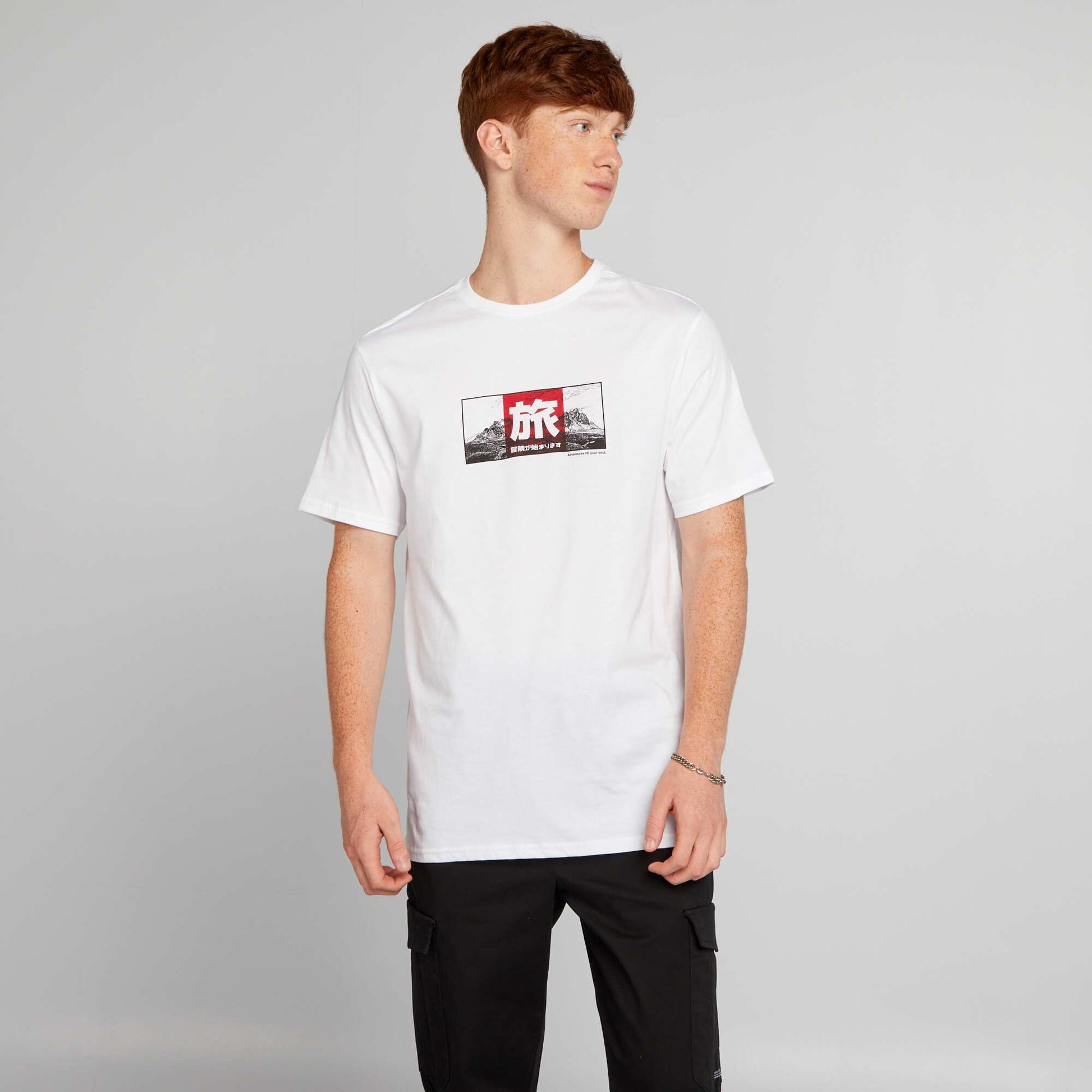 T-shirt imprim BLANC