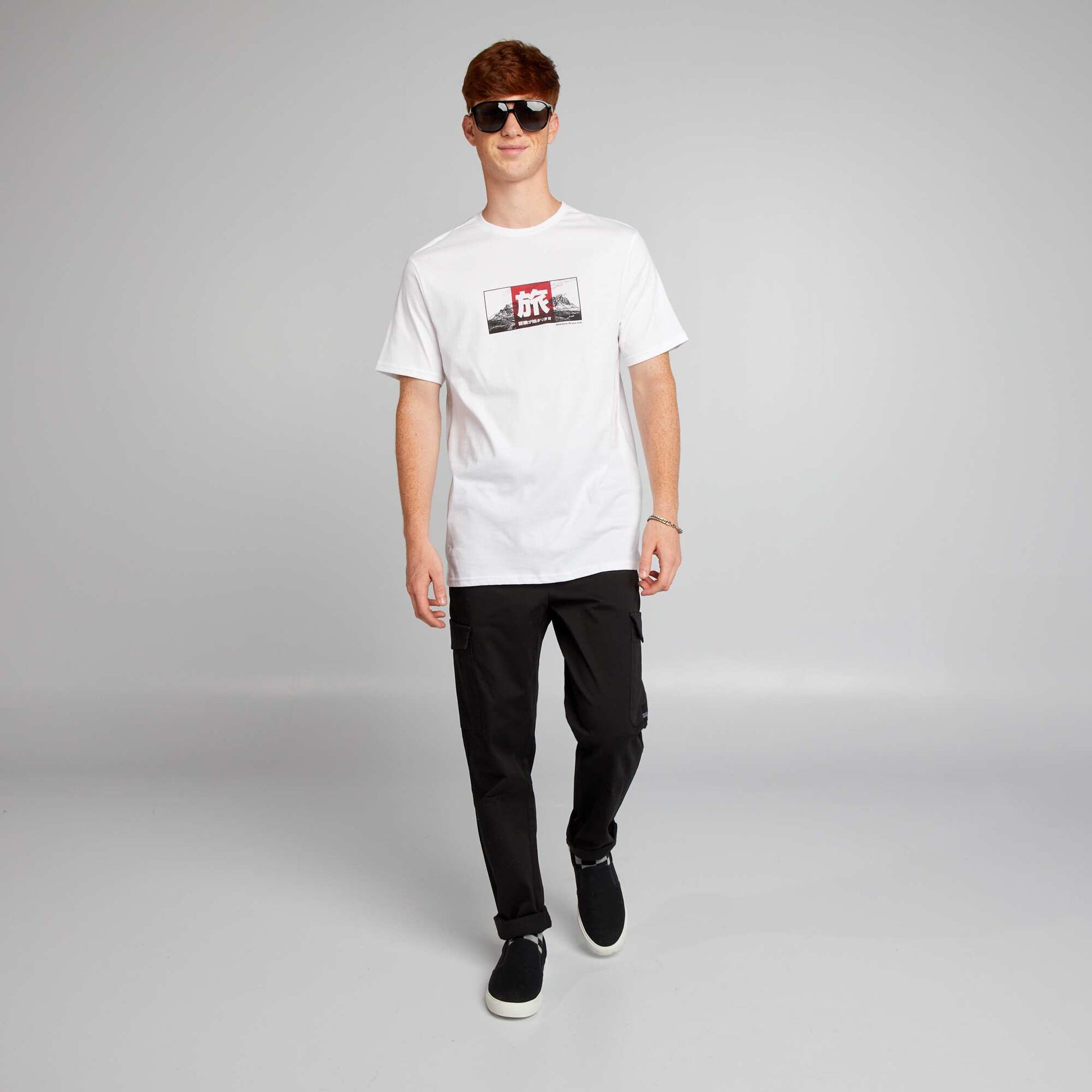 T-shirt imprim BLANC