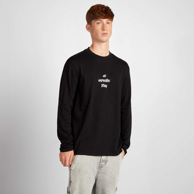 T-shirt en jersey manches longues Noir 'Inspiration'