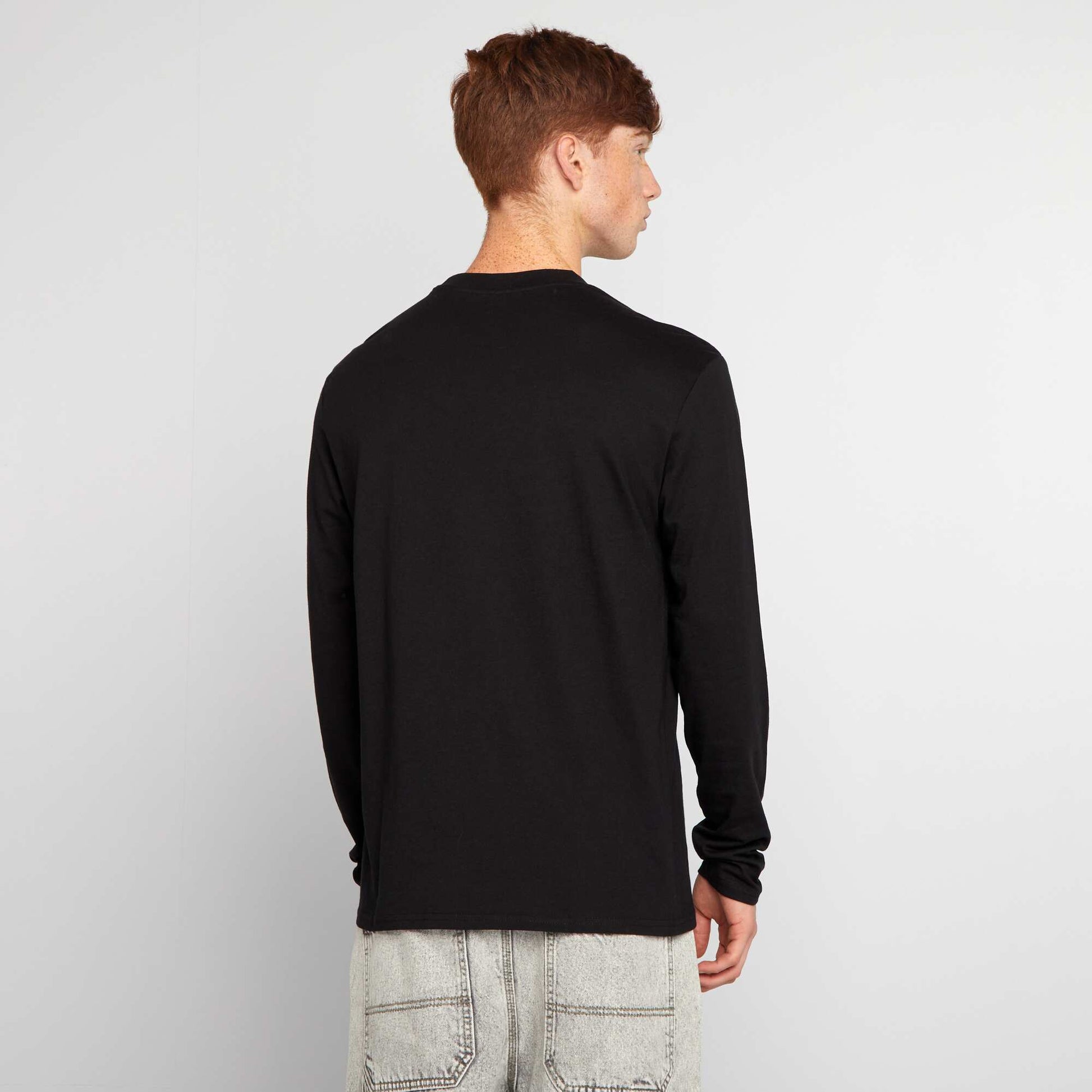 T-shirt en jersey manches longues Noir 'Inspiration'