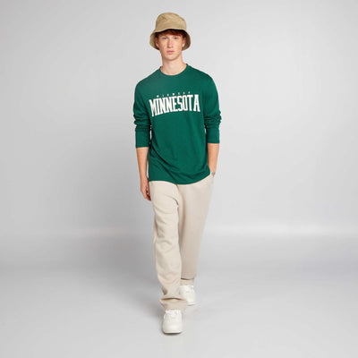 T-shirt en jersey manches longues Vert