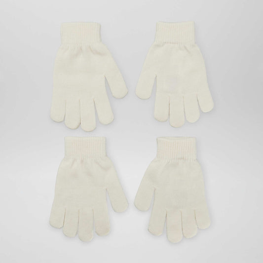 Lot de 2 paires de gants Ecru