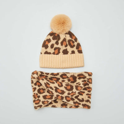Bonnet + Snood 'l opard' l opard