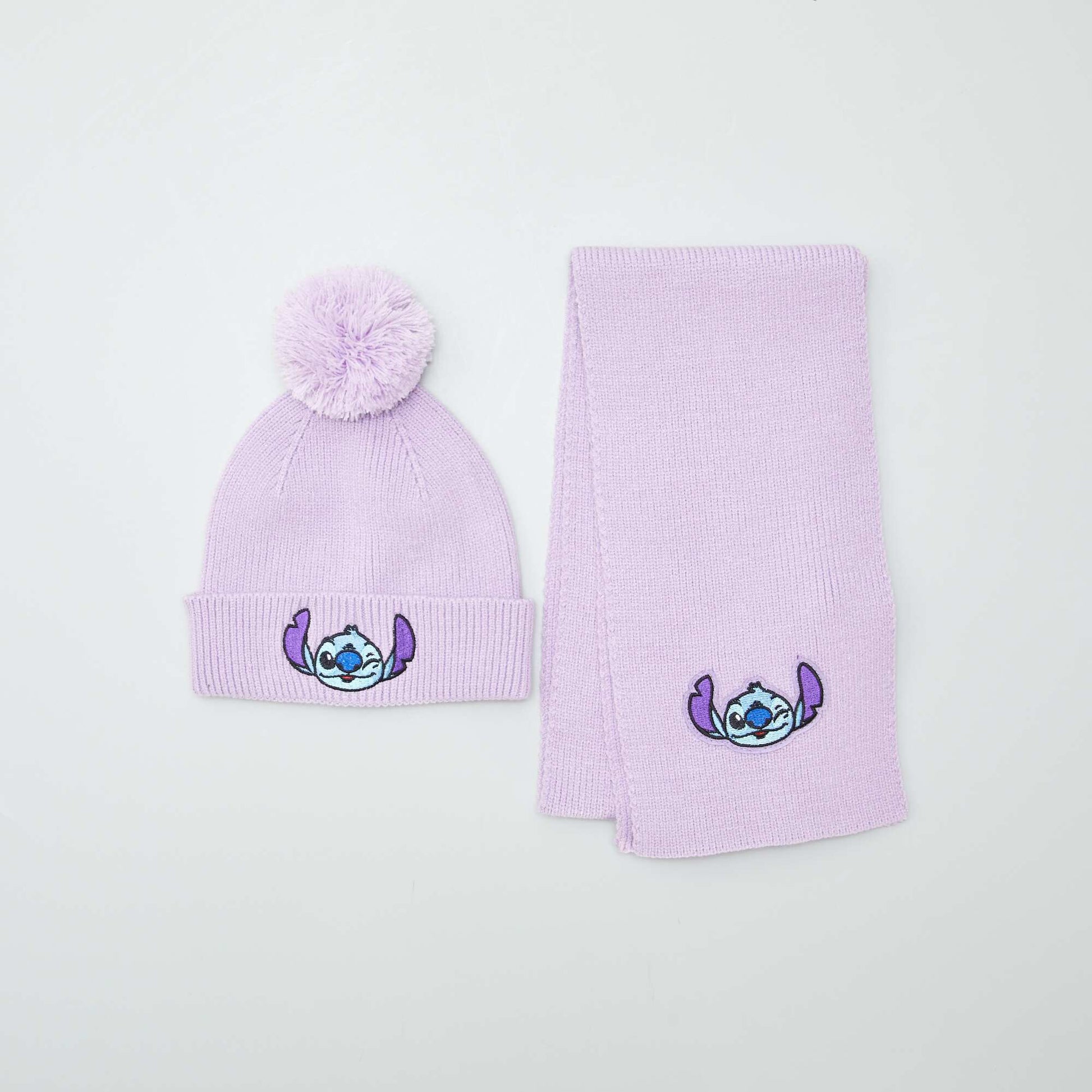 Ensemble c tel bonnet + charpe 'Stitch' 'Disney' - 2 pi ces Violet