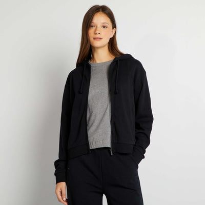 Sweat capuche zipp Noir