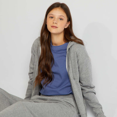Sweat capuche zipp Gris