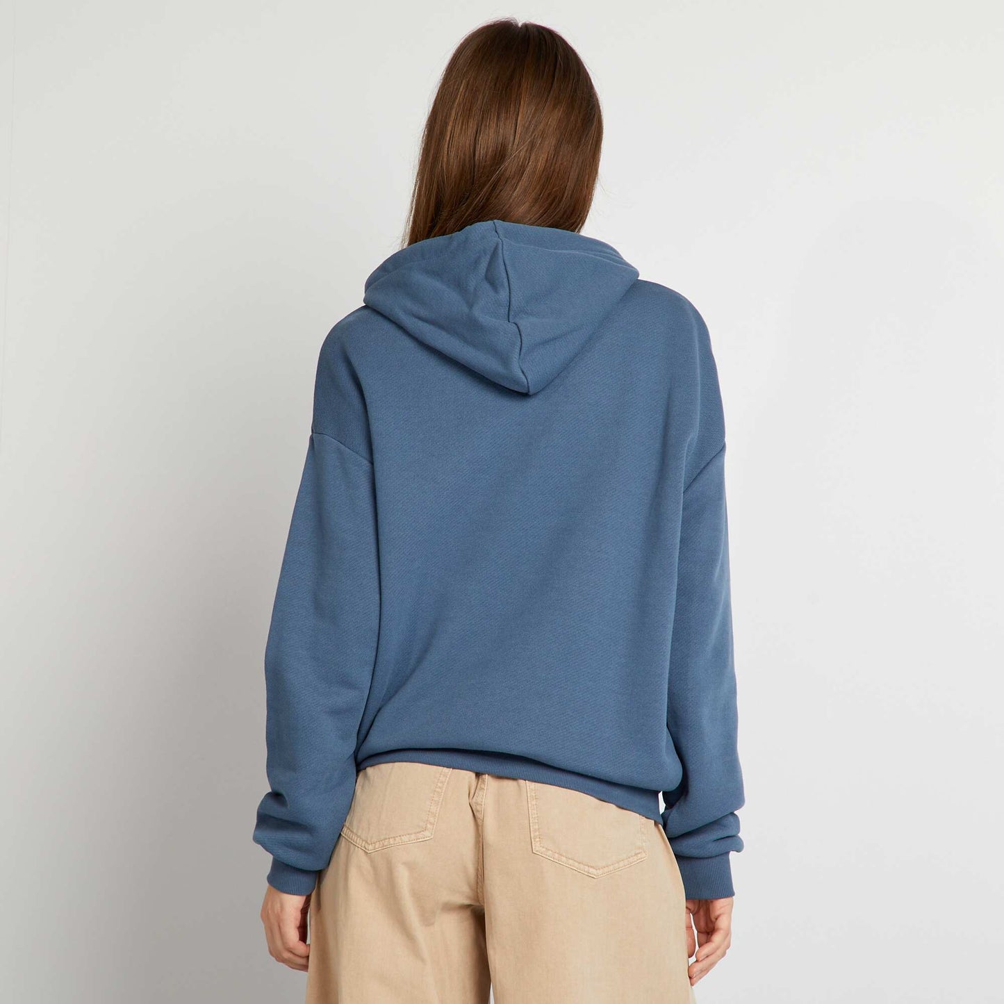 Sweat   capuche style US Bleu