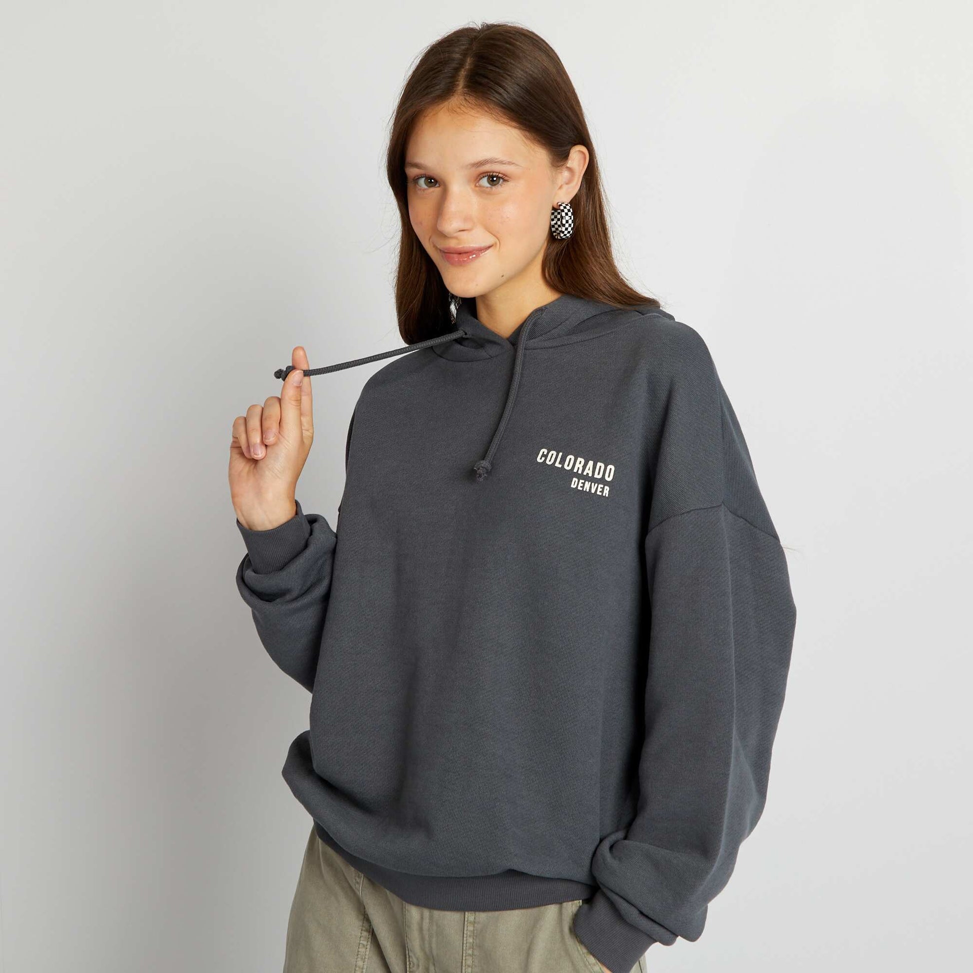 Sweat capuche style US Noir