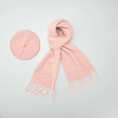 Ensemble écharpe et béret Rose