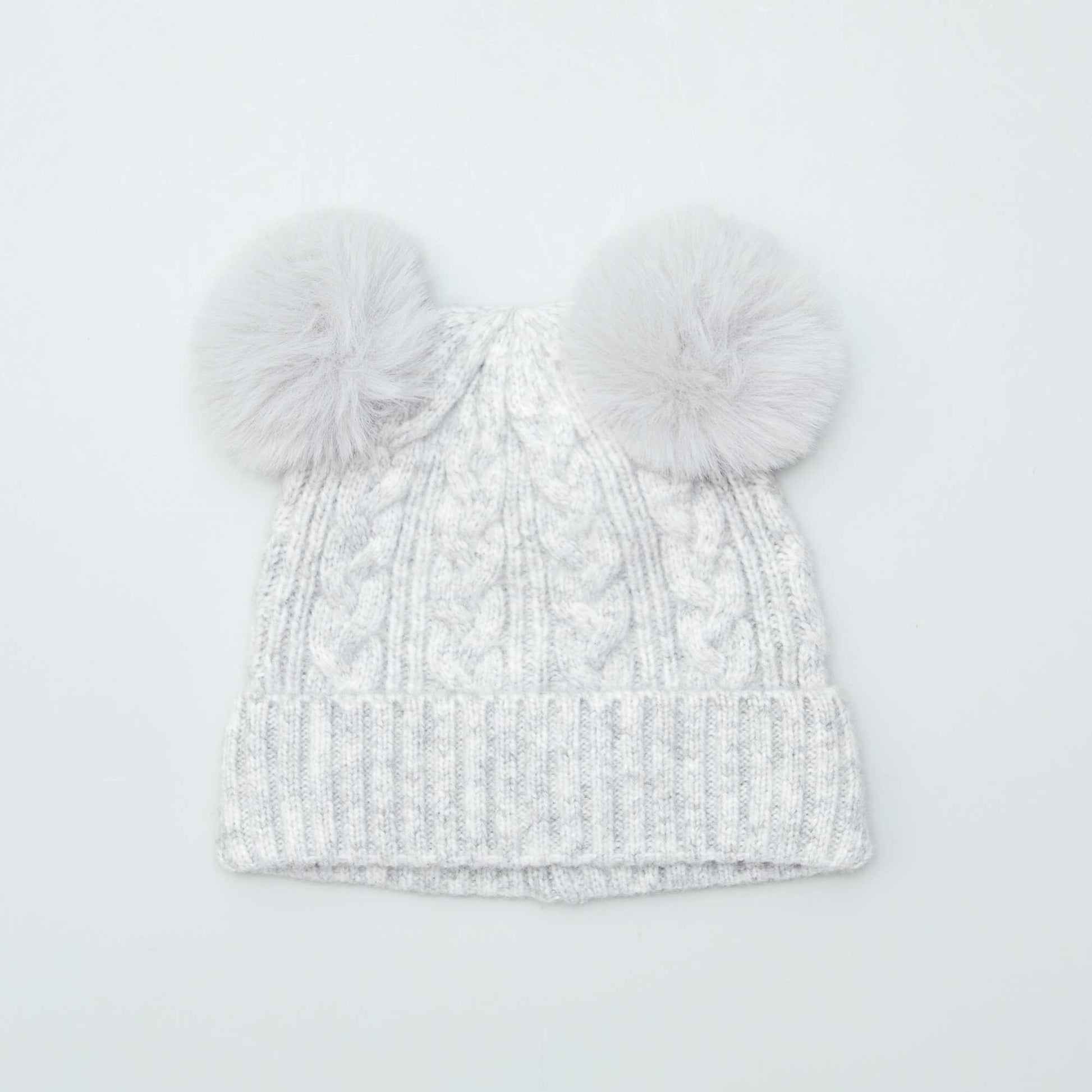 Bonnet + moufles + snood tress s Gris