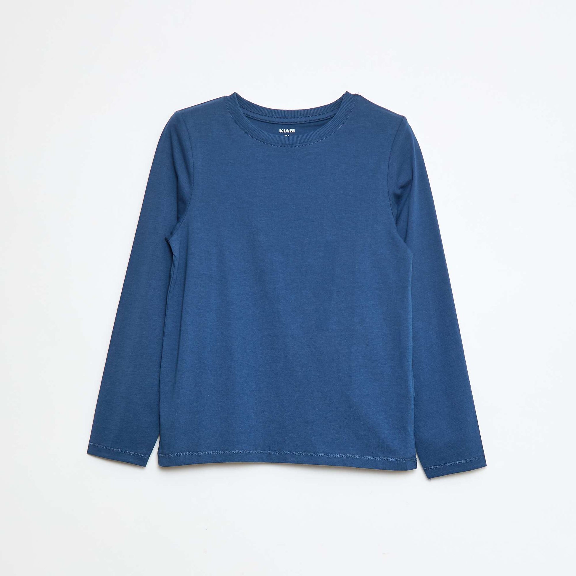 T-shirt basique à manches longues BLEU