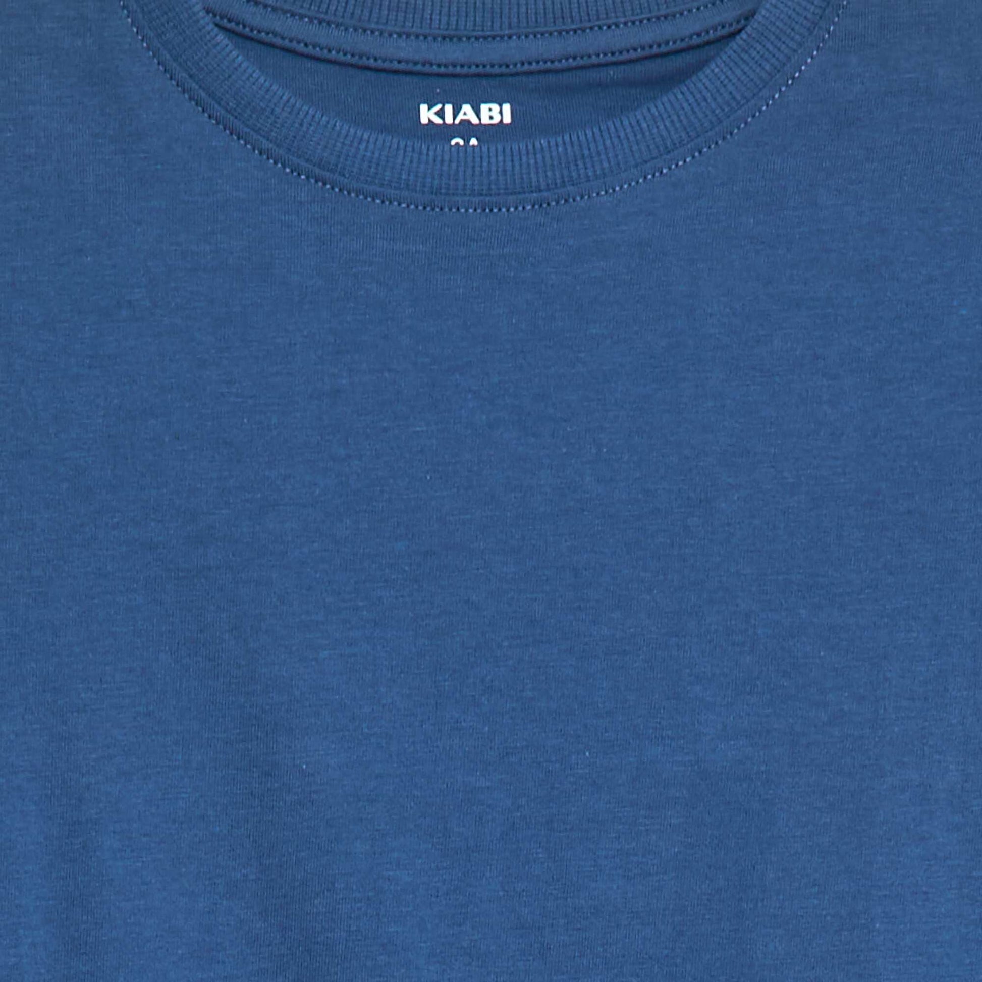 T-shirt basique à manches longues BLEU