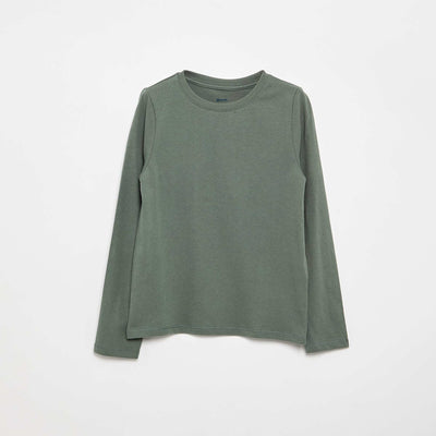 T-shirt basique à manches longues VERT