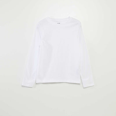 T-shirt basique manches longues blanc