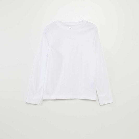 T-shirt basique manches longues blanc