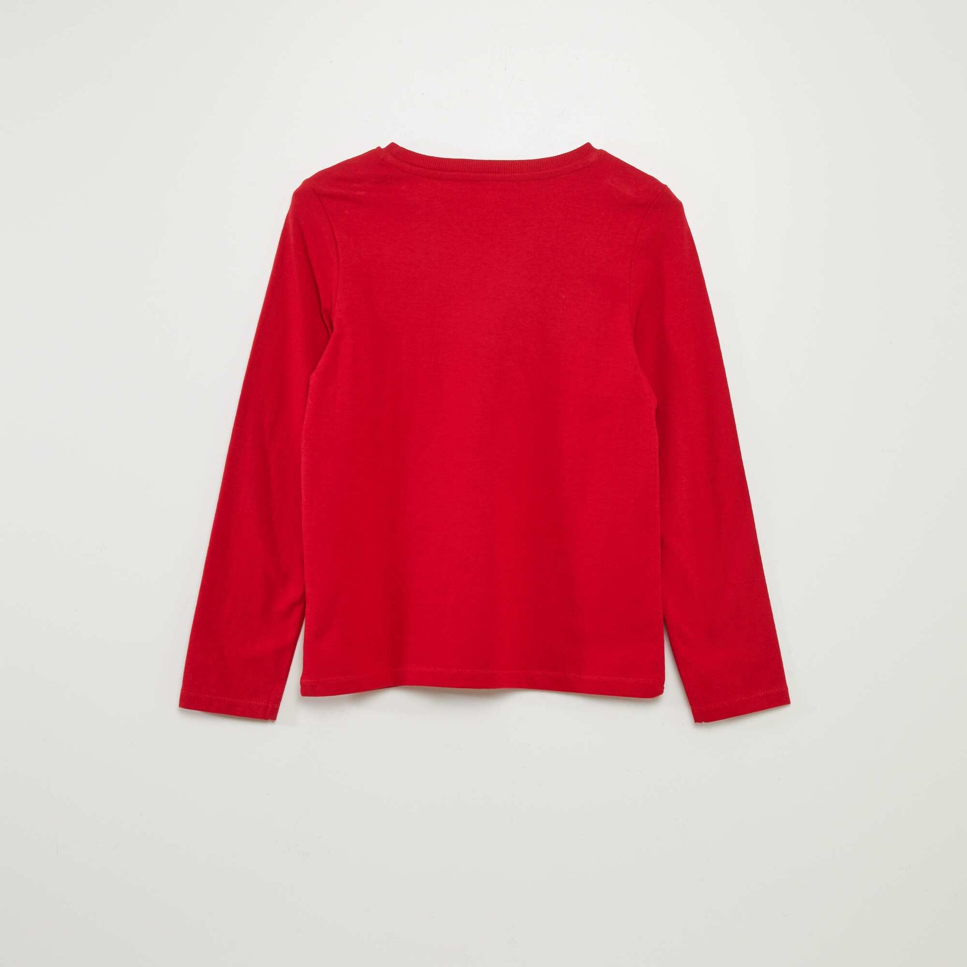 T-shirt basique manches longues Rouge