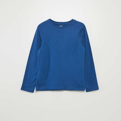 T-shirt basique manches longues Bleu fonc