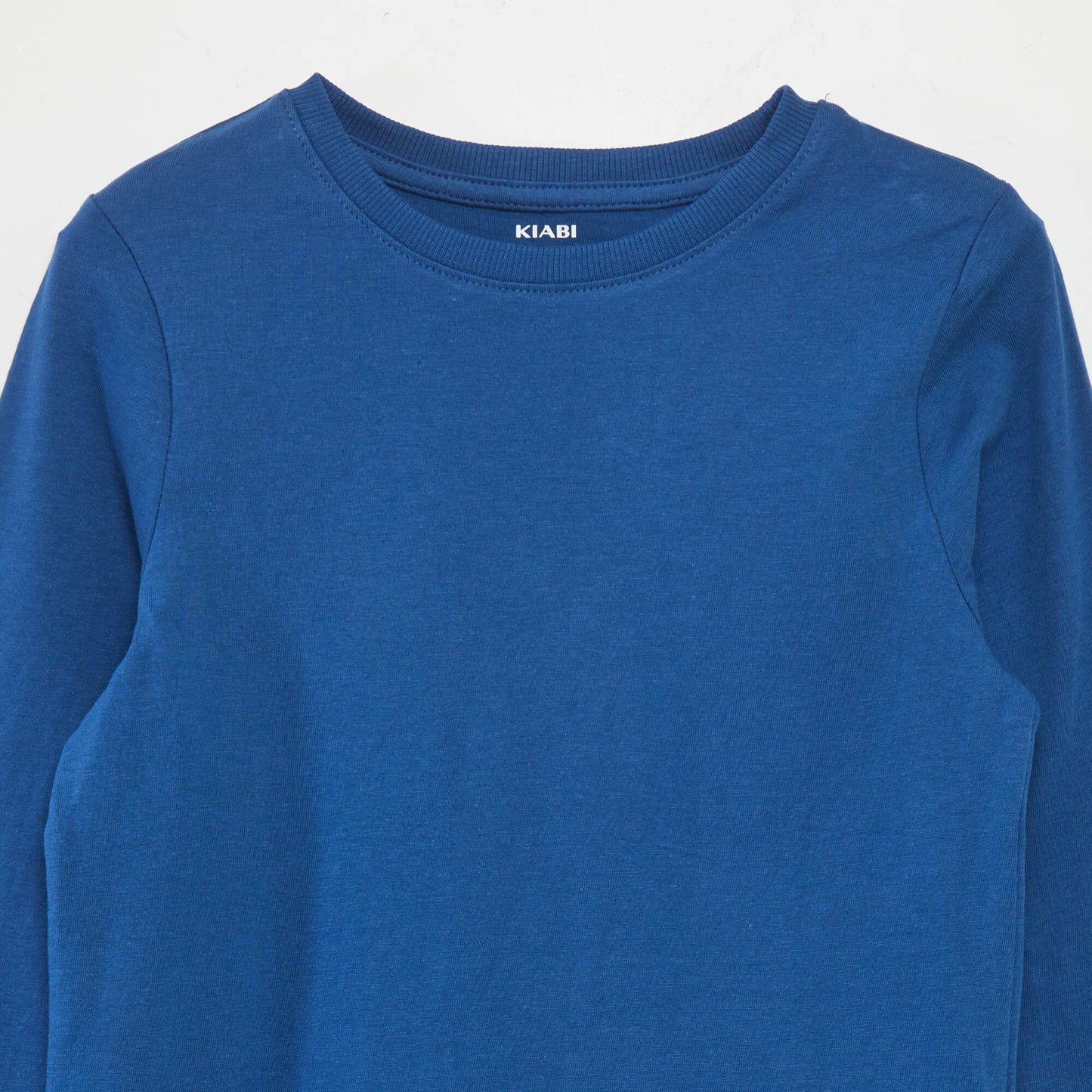 T-shirt basique manches longues Bleu fonc