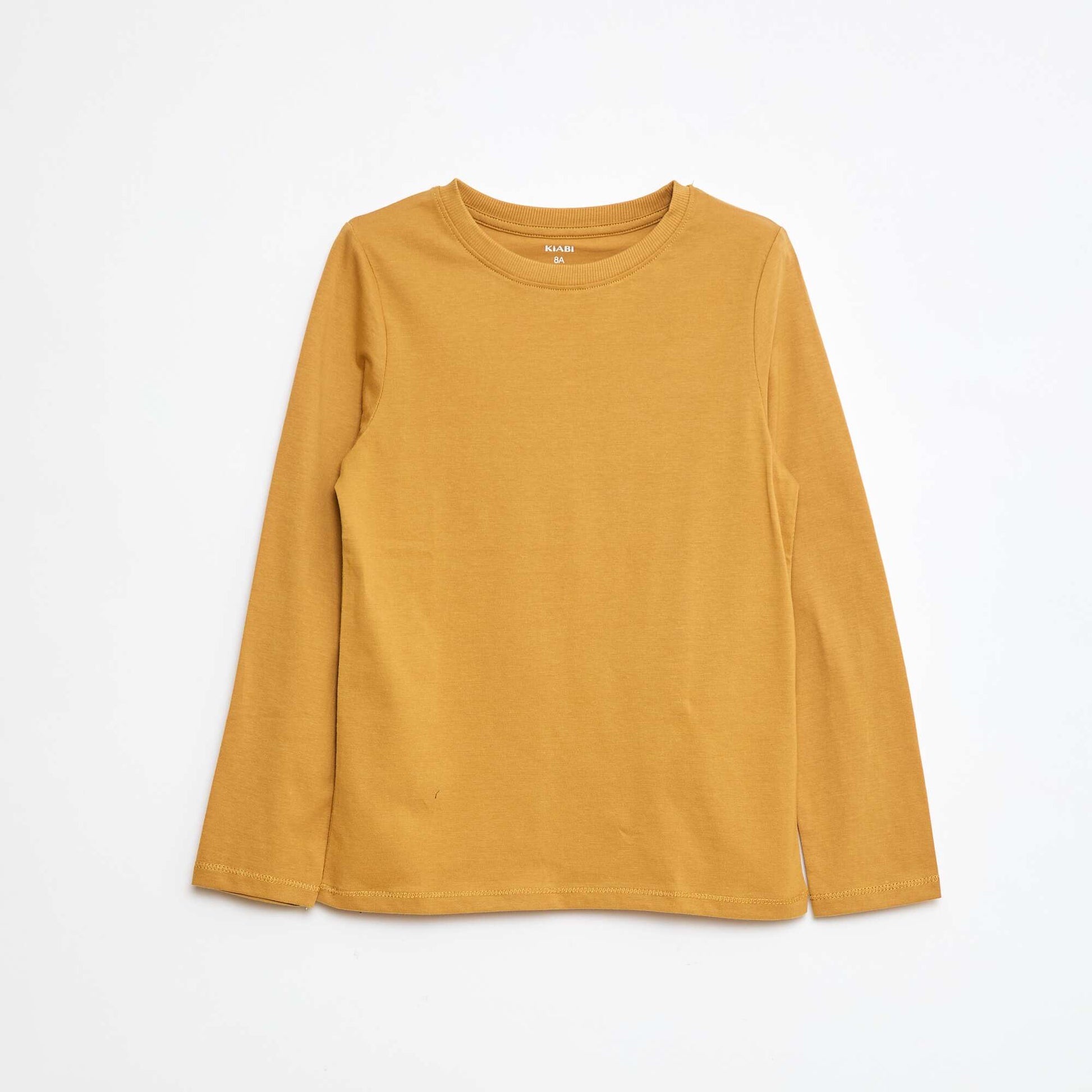 T-shirt basique à manches longues JAUNE