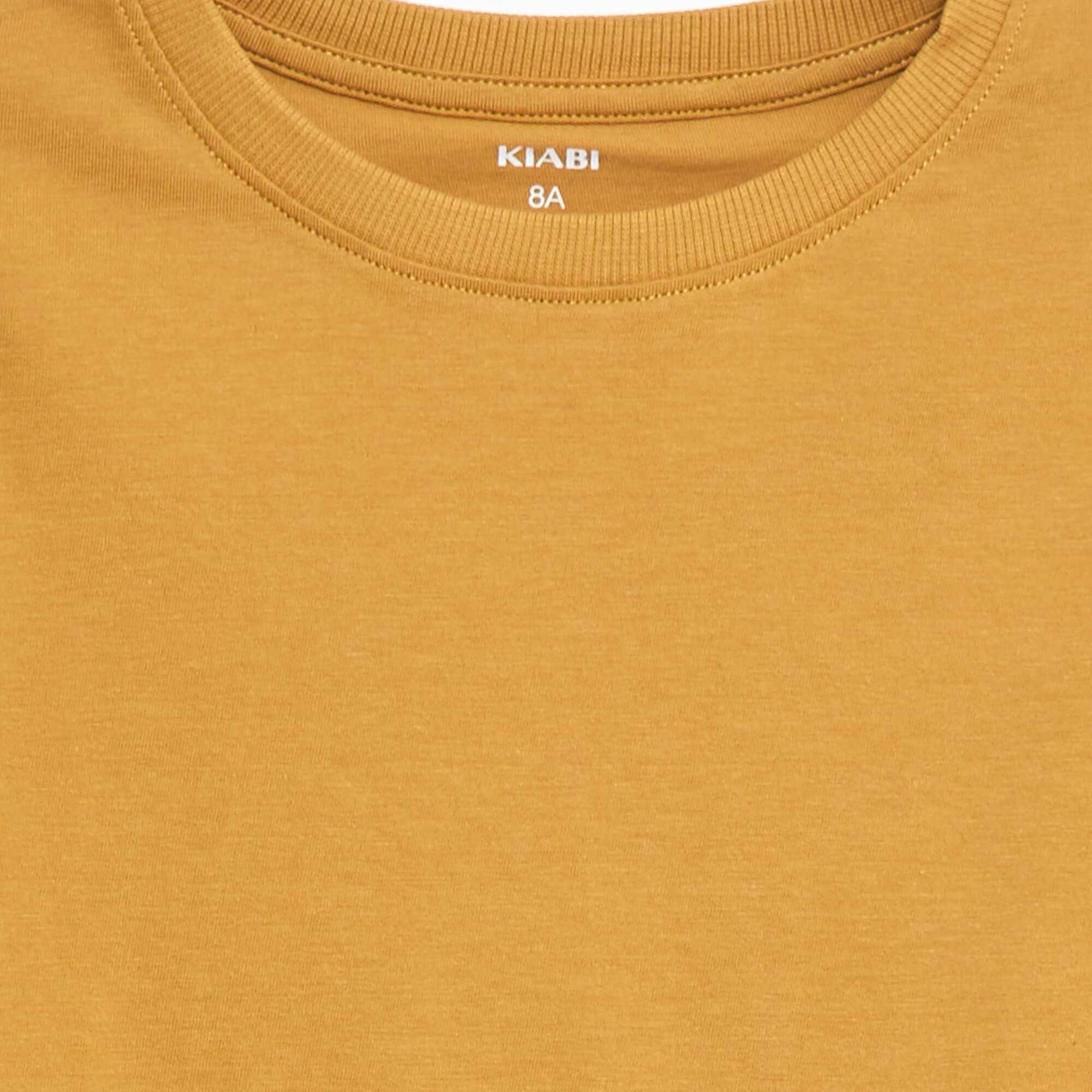 T-shirt basique à manches longues JAUNE