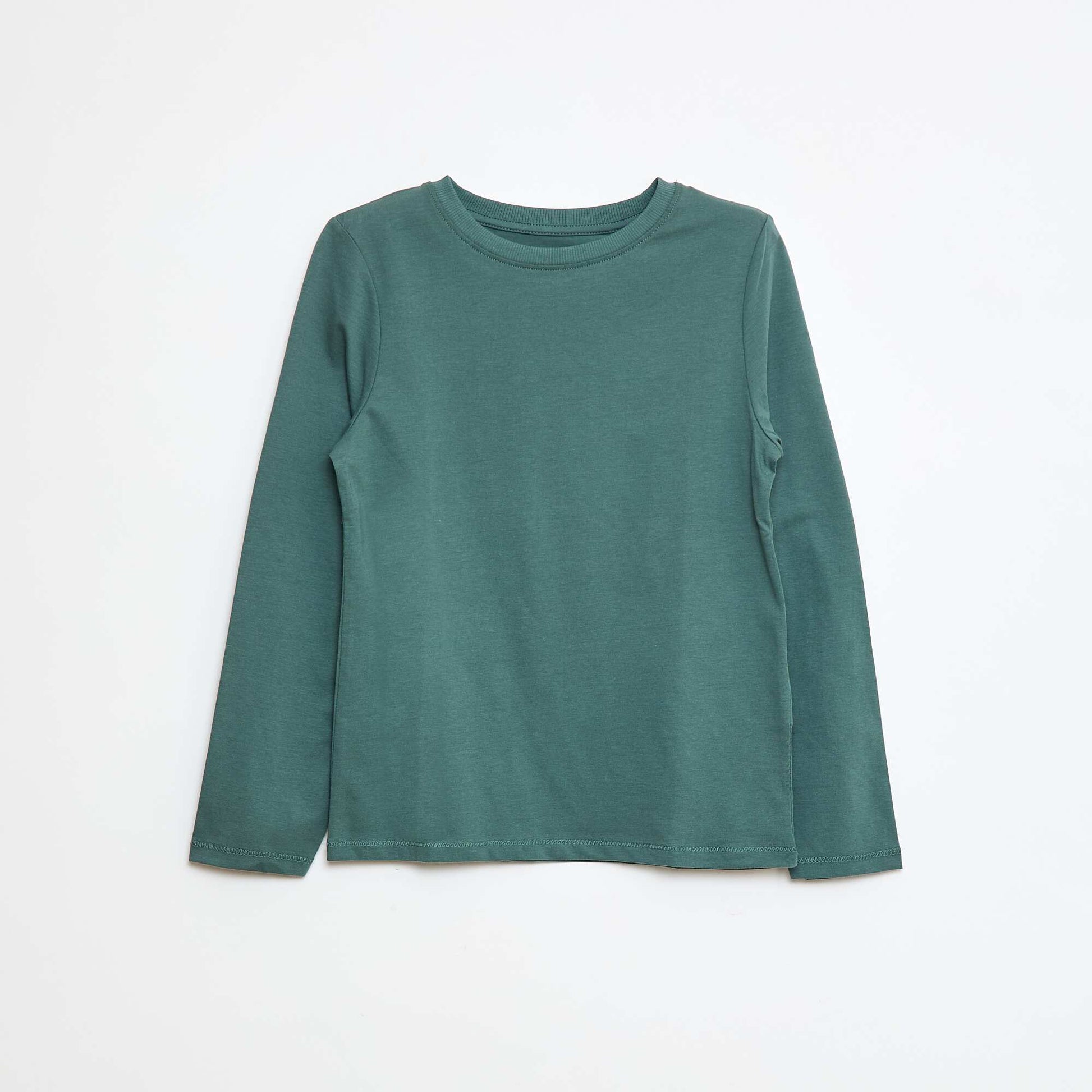 T-shirt basique à manches longues VERT