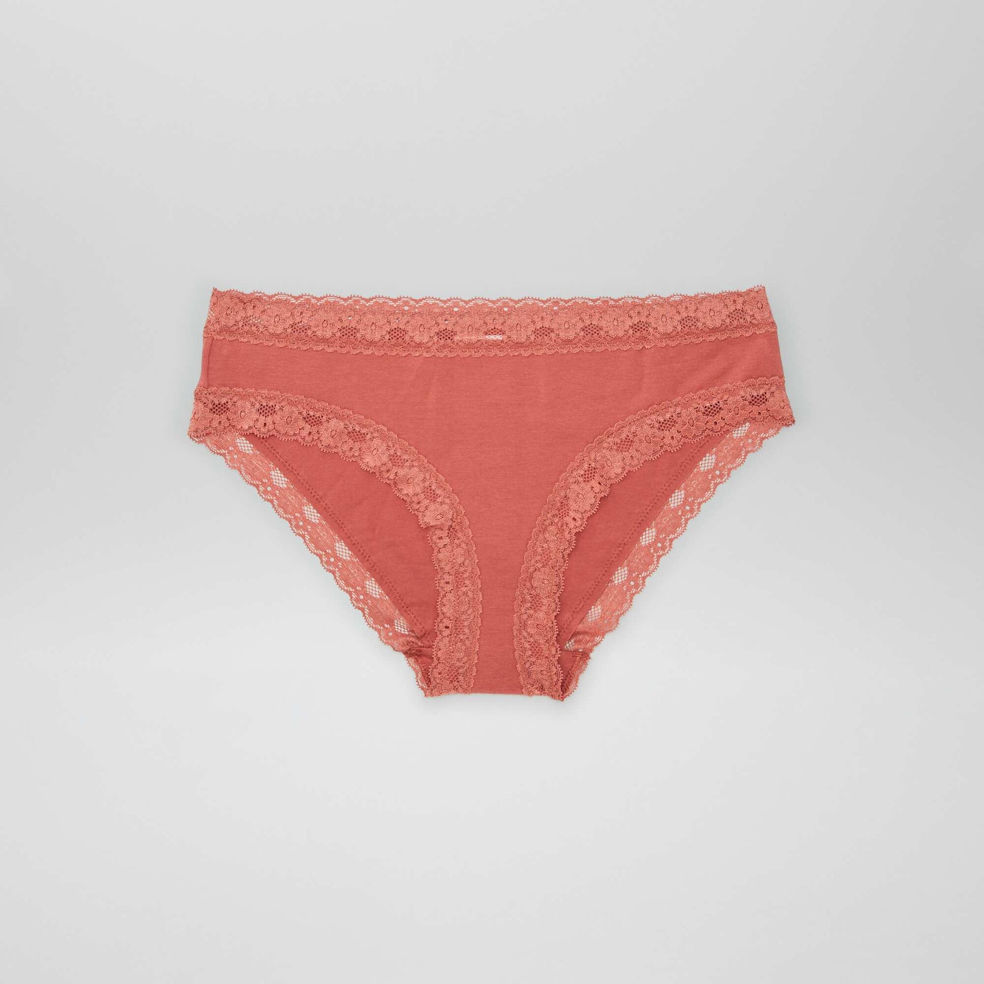 Lot de 3 culottes en dentelle NOIR/TERRACOTTA