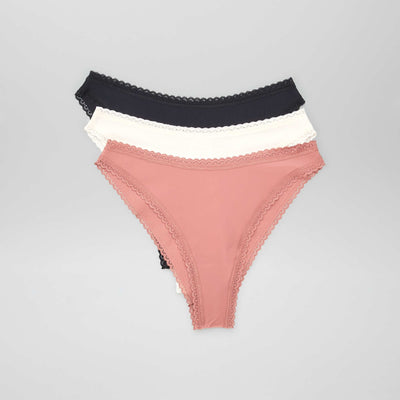 Lot de 3 culottes invisible BEIGE/NOIR/ROSE